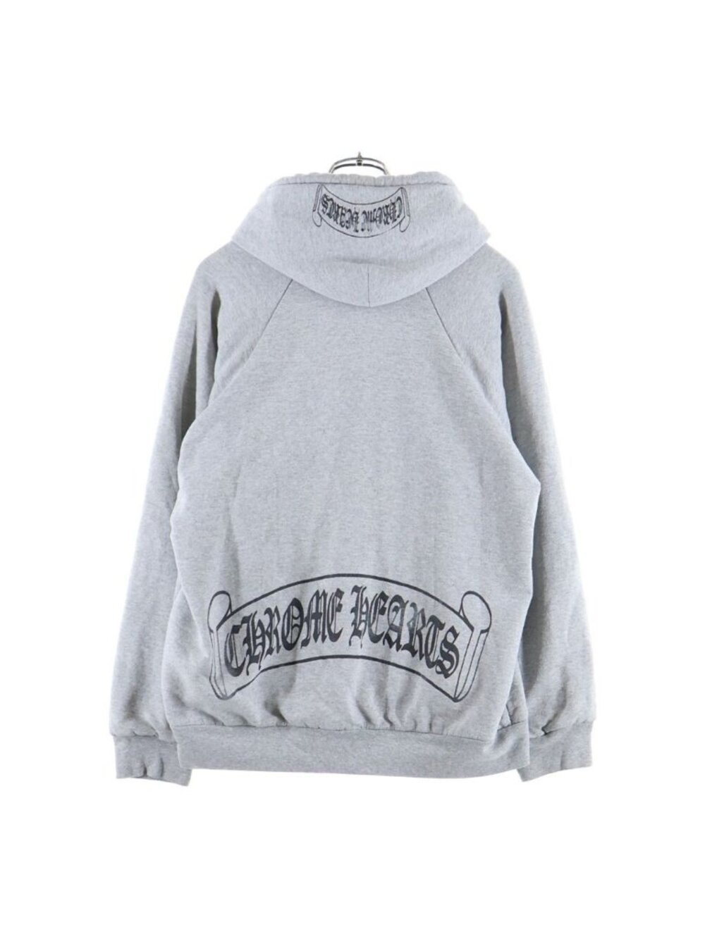 Chrome Hearts Vintage Camber Back Scroll Lining Thermal Pullover Hoodie Gray